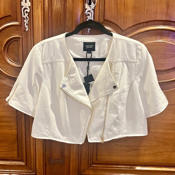 Lamarque White Cropped Jacket - Picture 6 of 7